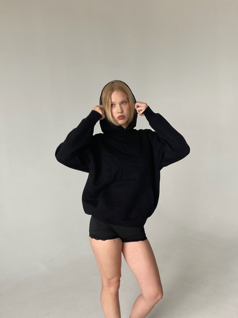 INDEX MARKET MAGAZINE BLACK HOODIE BASIC