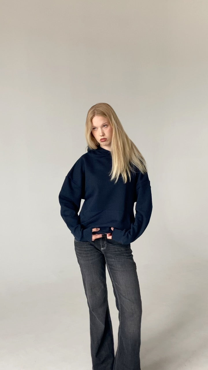 INDEX MARKET MAGAZINE NAVY BACK LOGO HOODIE