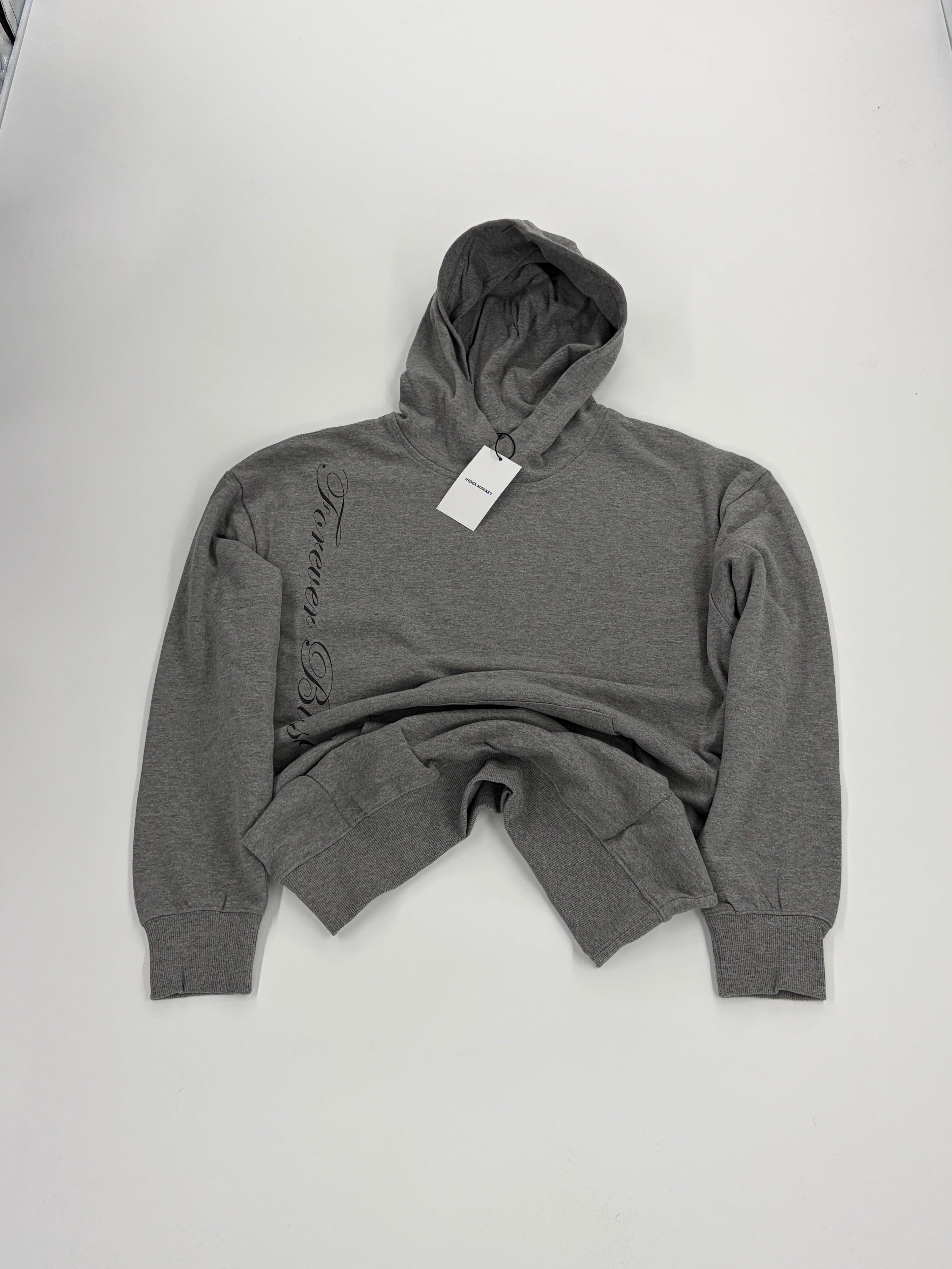 BLUZA Z KAPTUREM INDEX MARKET FOREVER BLESSED SZARA WYPRZEDAŻ