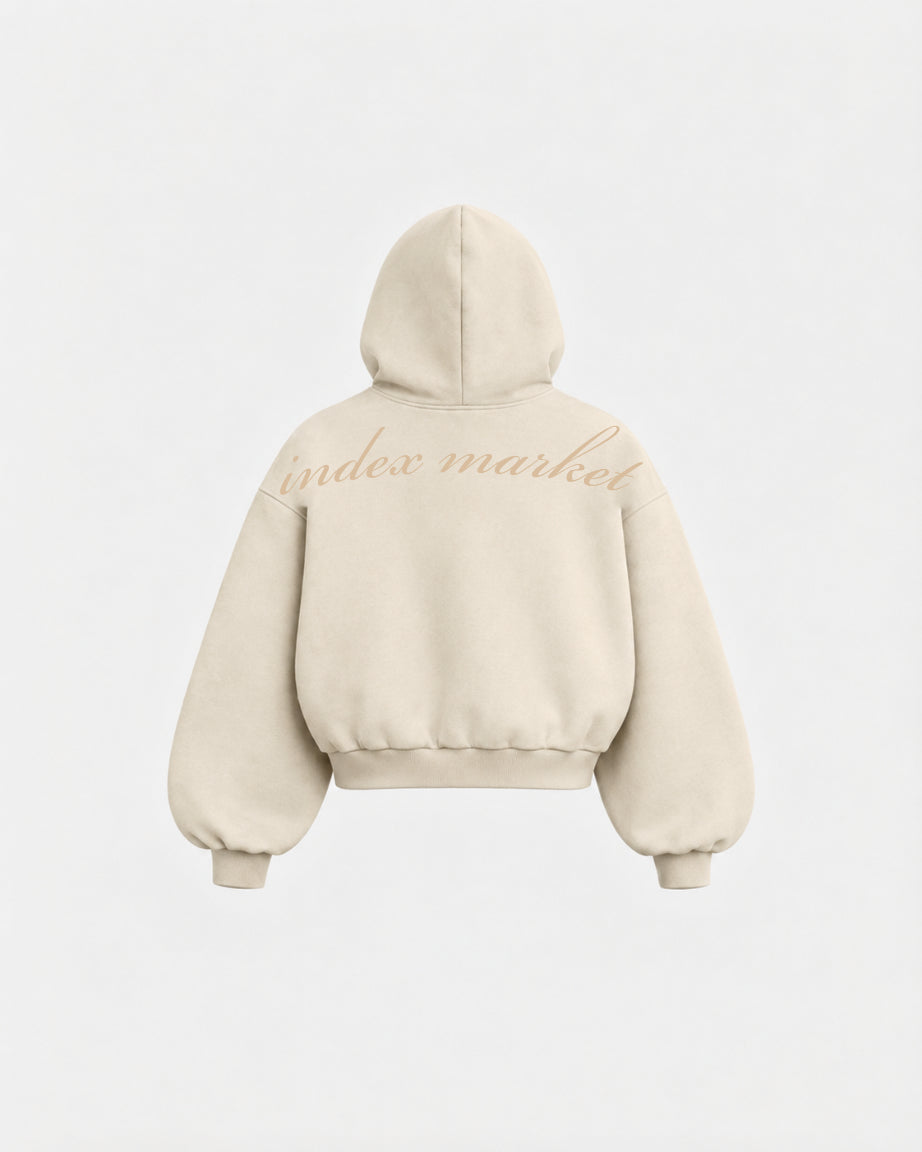 INDEX MARKET MAGAZINE SAND BACK LOGO HOODIE