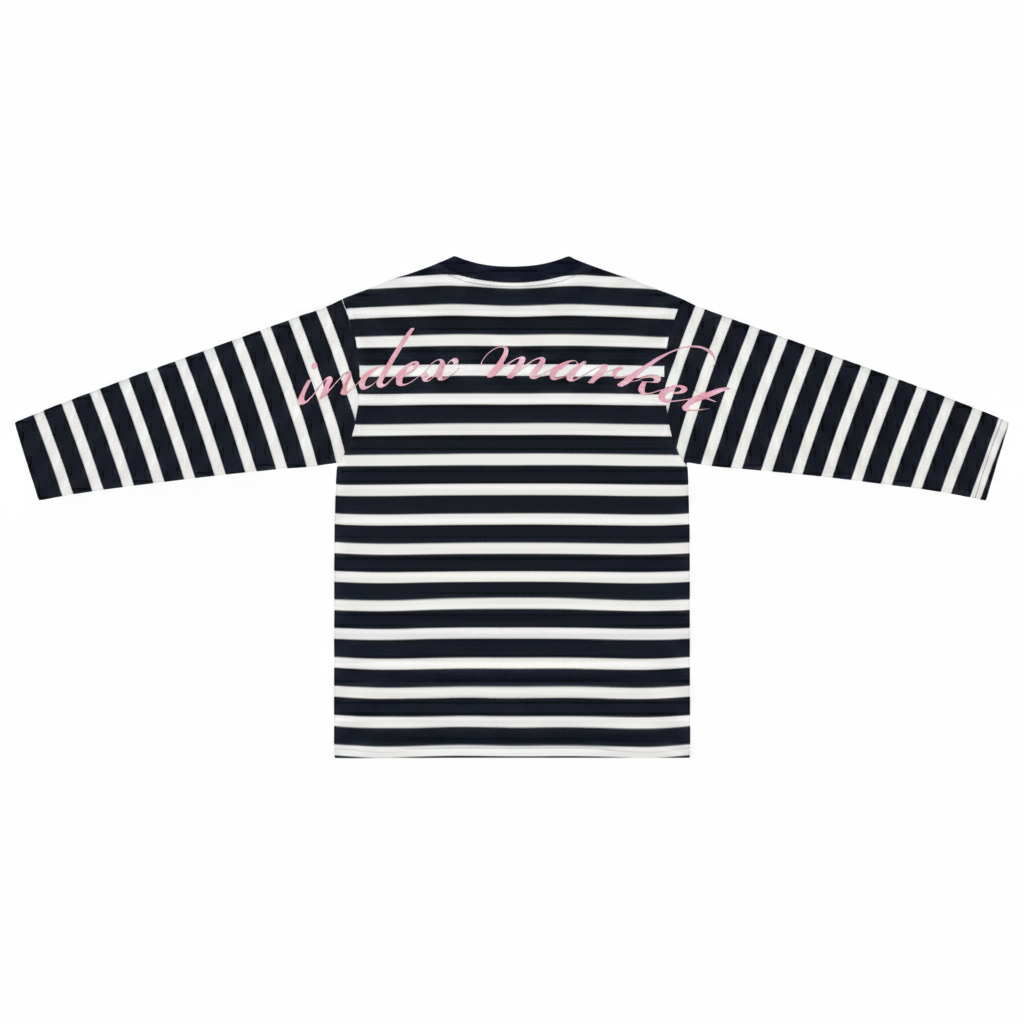 KOSZULKA Z DŁUGIM RĘKAWEM INDEX MARKET STRIPES BACK PRINT