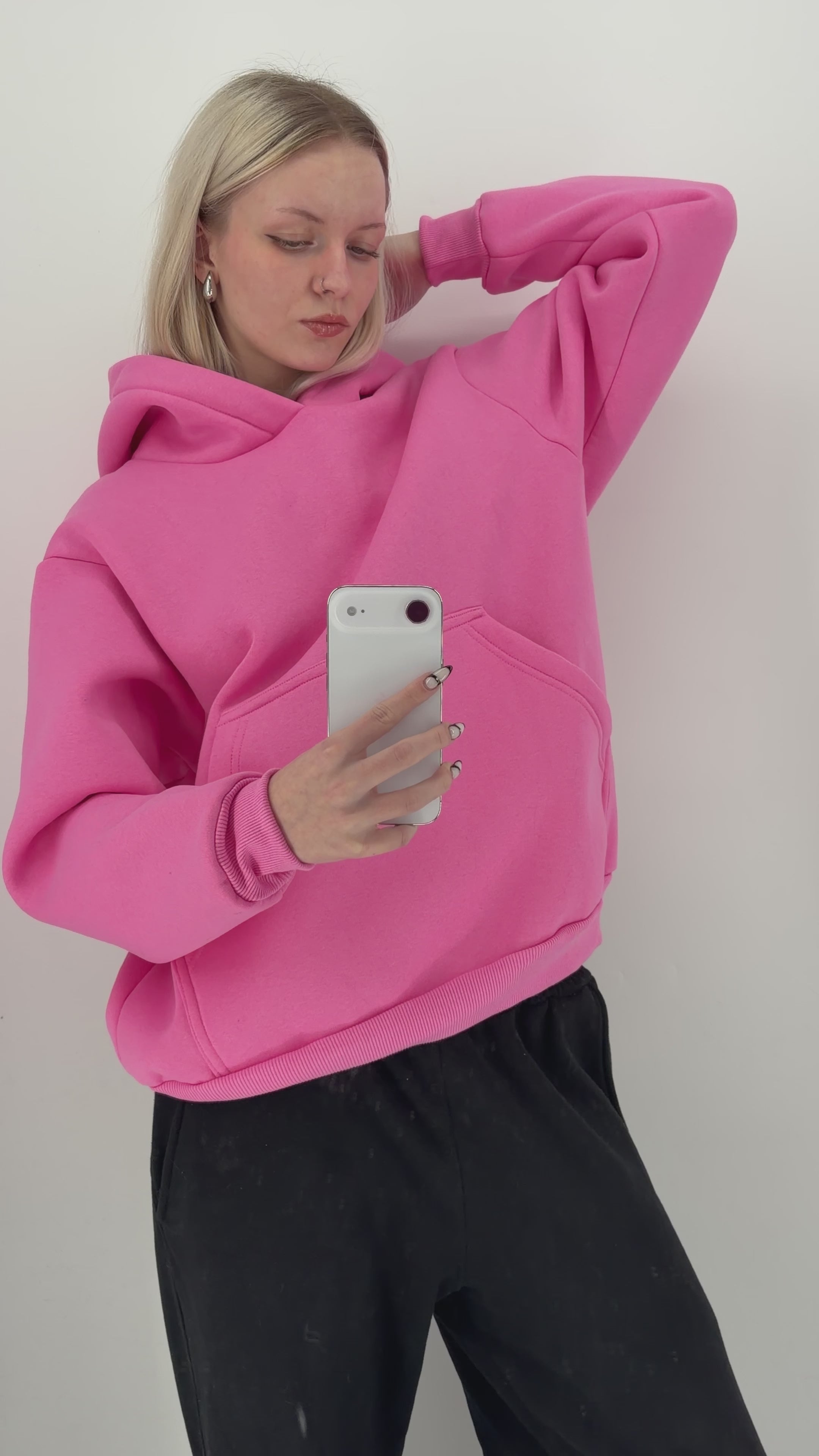 BLUZA Z KAPTUREM INDEX MARKET BASIC PINK