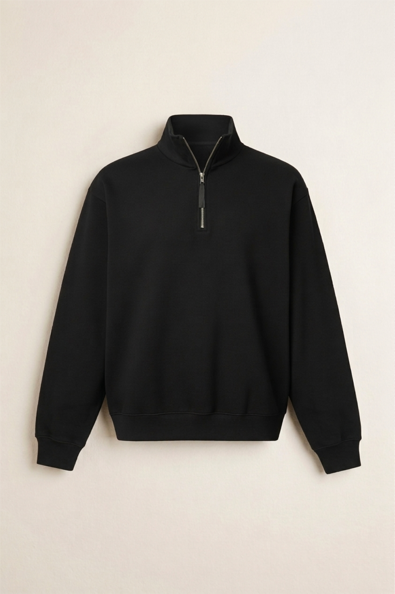 QUARTER ZIP BASIC BLACK
